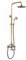Duscharmatur Messing Antik Regendusche mit Armatur, Kit Complet Douche mit 20cm Drehbar Duschkopf, Höhenverstellbar 70~120cm