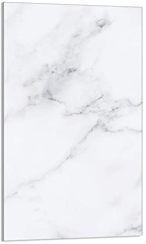 DarHaus Herdabdeckplatte 30x52 cm, Marmor Weiß