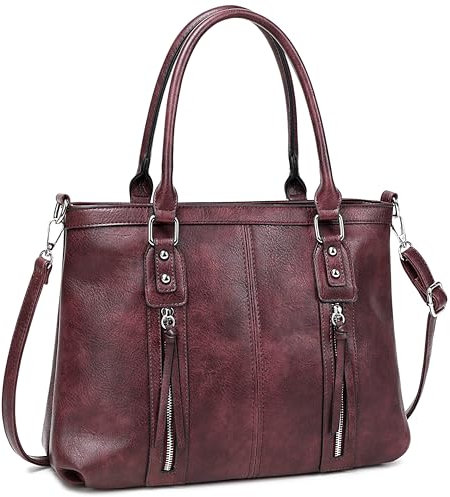 sqlp Henkeltaschen Damen Leder Groß Kapazität Shopper Tasche Damen Student Schultasche Arbeit Handtasche für Damen Schultertaschen Weich Umhängetasche
