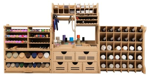 Bucasso Plastic Model Paint Rack and Tool Storage - Large Capacity Workbench for GK RS - MDF Material