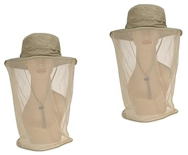 YARNOW 2pièces Chapeau De Pêcheur avec Moustiquaire Anti-Insectes Et Solaire Ajustable Et Respirant pour Camping Randonnée Et Activités Plein Air