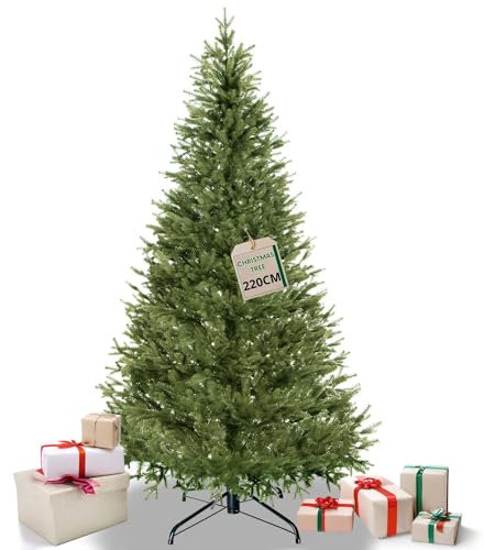 SPRINGOS Künstlicher Weihnachtsbaum Premium Fichte 220 cm PE inkl. Ständer
