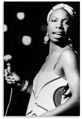 EVMILA Nina Simone Poster, dekoratives Gemälde, Leinwand, Wandposter und Kunstdruck, modernes Familienschlafzimmer, Dekoration, Poster, 30 x 45 cm