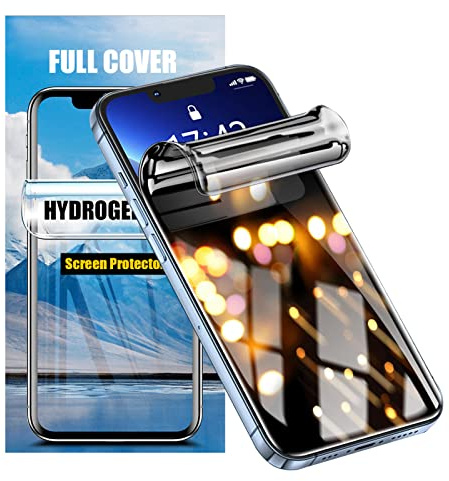 LOOKSEVEN 2 Pack Privacy Hydrogel Film For iPhone 14 Soft TPU Screen Protector, High Sensitivity Protective Film (Not Tempered Film)