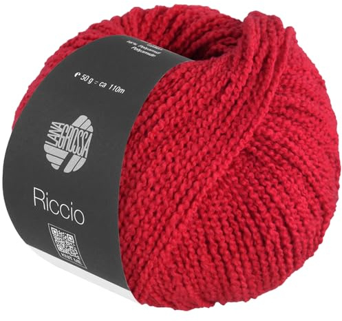LANA GROSSA Riccio | Kuschelweiches, strukturiertes Garn aus Pima Baumwolle | Handstrickgarn aus 84% Baumwolle & 16% Polyamid | 50g Wolle zum Stricken & Häkeln | 110m Garn FB 11