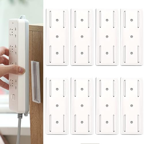 8 pezzi Supporto per Ciabatta.Supporto Adesivo per Presa.Staffa Autoadesiva per Ciabatta Elettrica.Supporto per Presa da Parete.Supporto per Ciabatta,Router,Telecomando