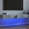 Canditree Modern Floating TV Cabinet with LED Lights, Wall Mounted Entertainment Center for Living Room, Concrete Grey, 120 x 35 x 15.5 cm