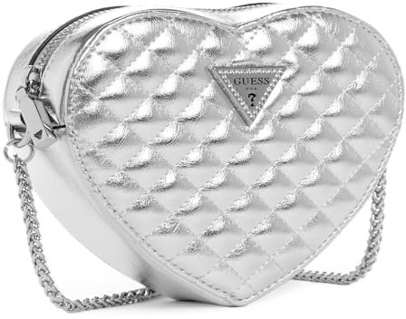 GUESS Twiller Heart Bag Silver