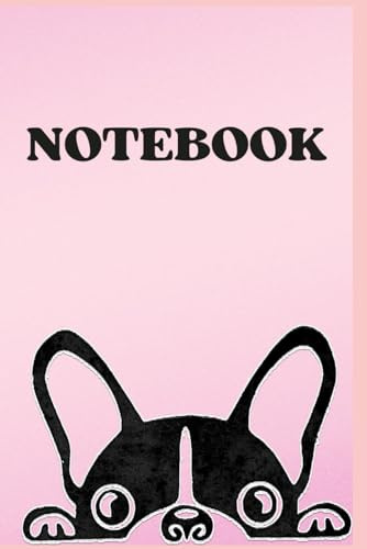 Notebook 6x9 con 110 pagine a righe Bulldog Rosa: Quaderno per appunti