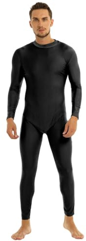 ranrann Herren Sport Body Overall Langarm Ganzkörper Bodysuit Jumpsuit Männer Ganzkörperanzug Unterhemd Unterwäsche Catsuit Gymnastikanzug Nachtwäsche M-2XL