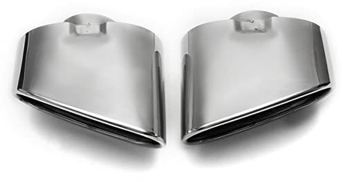 Auspuffblende,Auspuff Endrohr Paar Chrom-Auspuff-Doppelendrohr-Schalldämpferspitze aus Edelstahl, passend for BMW X5 E70 2008 2009 2010 2011 2012 2013, Autozubehör