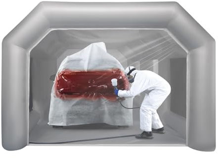 RUETERY Tente de peinture, cabine de peinture, gonflable, système de filtration, 4 x 2,5 x 2,2 m, cabine de peinture portable, en tissu Oxford, pour bricolage, pulvérisation, voiture, pièces de