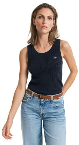 Gant Damen Stretch Cable Knit Tank Top Polo-Pullover