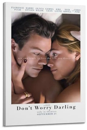 LISHDUNS Filmposter Don't Worry Darling, für Schlafzimmer, Wohnzimmer, Wanddekoration, Poster, Ästhetik, Art-Deco, 20 x 30 cm, Rahmenstil