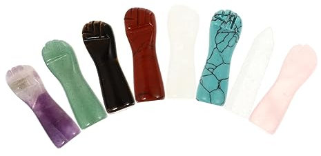 COLLBATH 1satz Kristallsäulen Fist-form Dekorative Meditationskristalle Aus Amethyst Tigerauge Und Rosenquarz Für Entspannung Und Feng Shui