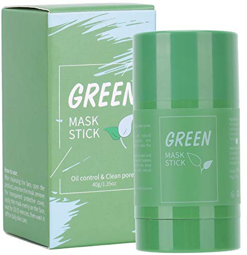 Fyearfly Green Mask Stick 40g, Grüntee Gesichtsmaske zur Tiefenreinigung & Porenpflege, Mitesser Entferner Clay Mask, Tragbarer Maskenstift für Männer,Frauen