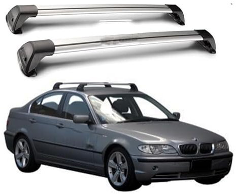HJKJNBF 2 Stücke Dachträger, für BMW 3 Serie E46 4 Tür Limousine 1999-2004 Dachträger Gepäckträger Relingträger Dachgepäckträger Dachfahrradträger