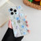 DEFBSC Case for iPhone 13 Pro Max, Cute Clear Floral Flower Pattern Design for Girls Women Slim Fit Shockproof Soft TPU Bumper Protective Cover - Blue