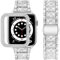 wutwuk Compatible with Apple Watch Straps Women 42mm, Metal Sparkling iWatch band with Bling Case, Replacement Diamond Rhinestone Glitter Wristband for iWatch Series 10-Silver 42mm