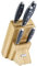 Cooks Professional Ultimate 5 Piece Knife Set with Bamboo Knife Block & Micarta Handles | Satin Finish Stainless-Steel Blades | Home Kitchen Paring, Utility, Chef, Bread & Carving Knives
