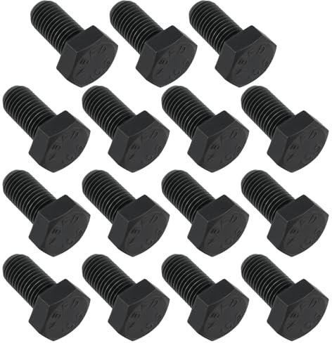 SG Store 15X Boulons Hexagonaux Fins M10 X 1,25 Pas de 10,9 en Acier Allié pour La Fabrication de Jouets Applications Industrielles Construction 20 Mm Noir