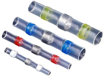 AUOQKQUT SST Heat Shrinkable Tube Waterproof Solder Ring Wire Connectors 5/10/30/50PCS Awg22-18 Butt Bushing Electrical Splice Terminal (SST-S31,One Size)