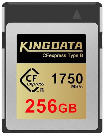 KINGDATA 256GB CFexpress Type B Memory Card, Up to 1750MB/s Read, RAW 8K Video and Photo, CF Express Memory Cards for Cameras
