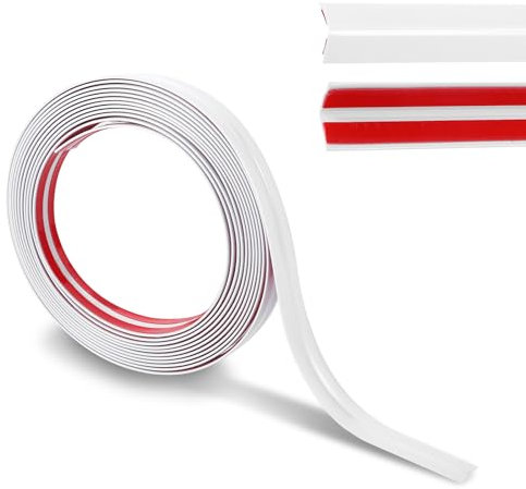 ChauLanBow Kantenschutz Wand, Zierleisten Selbstklebend, Kantenschutz Zierleiste Wandleisten Selbstklebend, PVC Weichsockelleiste für Wände, Schränke, Kacheln (Weiß)