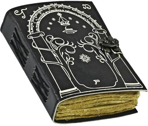 Doors of Durin Tolkien Tagebuch aus geprägtem Leder, Motiv: Herr des Ringes, Buch Hobbit, Jrr Tolkien Bücher, Herr der Ringe, Buch der Schatten, Notizbuch, Grimoire, Hexereibedarf,