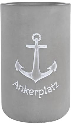Flaschenkühler aus Beton, 20,5 cm Höhe, Grau Ankerplatz