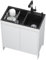 Fregadero de Cocina 2 senos de Acero Inoxidable,Lavabo con Mueble,Mueble Fregadero con Grifo Caliente y Fría,Lavadero pila Exterior,Lavamanos para Interior,para Lavar,Jardín,Comercial(72x40x79cm)