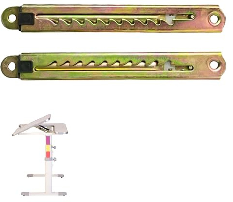 MOUMOUTEN Gear Lifting Bracket, 2 PCS Color Zinc 10 Gear Pull Rod Adjustable Hinges, Lifting Hardware for Massage Sofa Bed Drawing Table