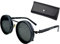 XIAOGUDONG Einstellbare Farbe Sonnenbrille, Herren 1-9 Gang einstellbar polarisiert Runde Strand Sonnenbrille, UV-Anti UV personalisierte Retro-Mode (mit Spiegel Etui),49 Black