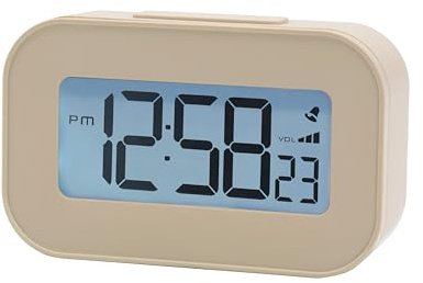 Acctim Kyle Digitaler Wecker, LCD-Digitalanzeige mit weißer Hintergrundbeleuchtung, Schlummerfunktion, Lautstärkeregler (Sandstein)