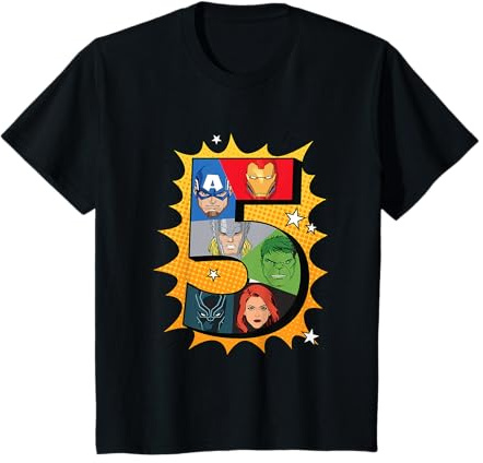 Kinder Marvel Comics 5 Geburtstag T-Shirt