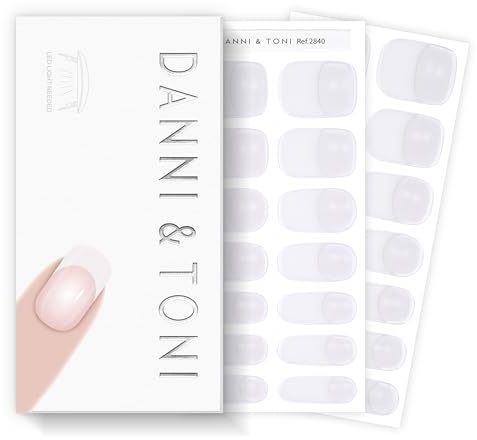 DANNI & TONI Halb ausgehärtete Gel Nagelfolien (Moonlight) French Cat-Eye-Effekt uv Gel Nagelfolie Nagelsticker Nagelstreifen Nageldesign Selbstklebend Nail Wraps 28 Aufkleber