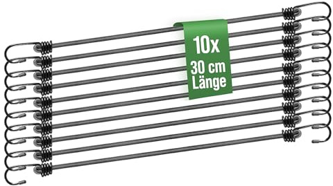Mehr Garten Spanngummis mit Haken, 10 Stück, 30 cm, Ø 8 mm | Universal Expander bis 30 kg belastbar – wetterbeständige Gummispanner für Gepäck und vielseitige Befestigungen
