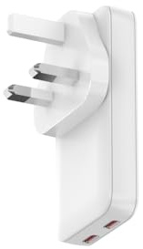 65W Wall Charger Power Supply, Detachable Pins, USB C Fast Charger for iPhone 17 16/15/14, MacBook Pro, iPad Pro, Galaxy S24 Ultra/S23/S22, Switch, Steam Deck (USB-C+USB-C)