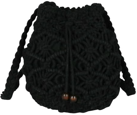 SHAIBR Shoulder Bag Women Sommer Mode Handgemachte Eimer Taschen Für Frauen Schulter Umhängetasche Weibliche Handtasche-schwarz