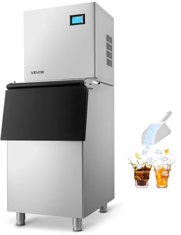 VEVOR Commercial Ice Maker Machine, 360LBS/24H Ice-Making Machine with 250LBS Large Storage Bin, Auto Self-Cleaning Ice Maker with Touchscreen for Bar Cafe Restaurant Business Commercial