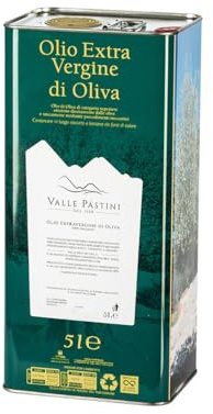 Valle Pastini - Olio Extravergine d’Oliva Italiano Evo Blend Abruzzo, Estratto a Freddo, Latta da 5 Litri, Gusto Fruttato Medio