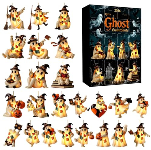 Halloween Adventskalender 2D Acryl Anhänger Ornamente
