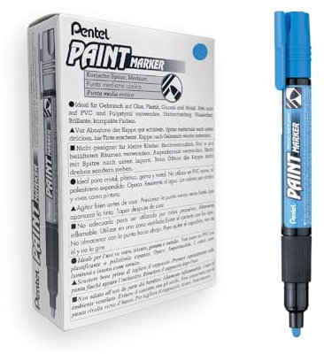 Pentel Paint Marker Lot de 12 Marqueurs permanents MMP20 Encre peinture Bleu Ciel