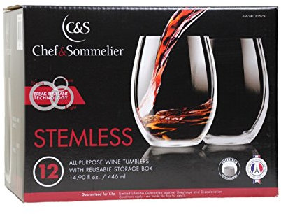 Chef & Sommelier 12 Stemless All-Purpose Wine Tumblers by Chef&Sommelier