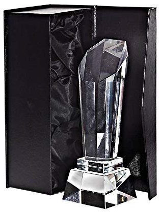 CRISTALICA Glaspokal Gatria Trophäe Award Auszeichnung aus Glas Höhe 22,5cm