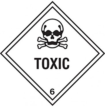 Caledonia Signs 14476F Toxic Schild, 200 mm x 200 mm, starrer Kunststoff