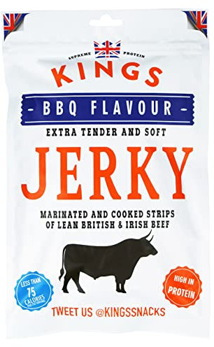 Kings Elite Snacks Traditional BBQ Flavour Air Dried Beef Jerky Gluten Free 350g