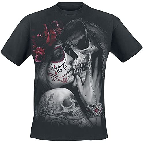 Spiral Dead Kiss Hombre Camiseta Negro XXL 100% algodón Regular