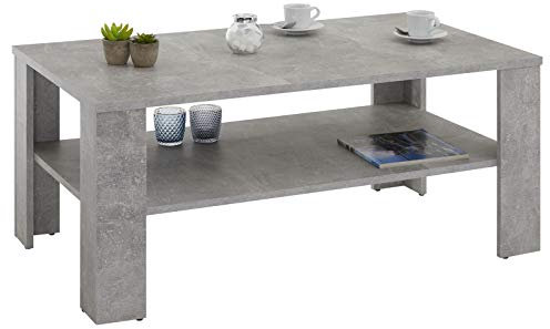 IDIMEX Table Basse Lorient, Table de Salon rectangulaire avec 1 étagère Espace de Rangement Ouvert, en mélaminé décor béton