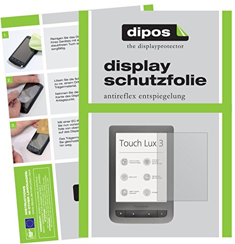 dipos 2x Matte Screen Protector for Pocketbook Touch Lux 3 PB626 | Ultra-Thin, Anti-Glare, Anti-Reflective, Perfect Fit, Anti-Scratch, Bubble-Free, Fingerprint Compatible, Easy Installation